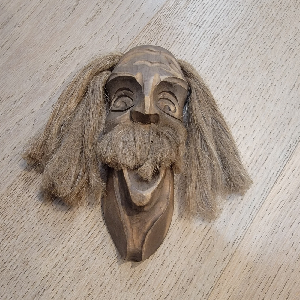 Wooden Carved Face Wall Art